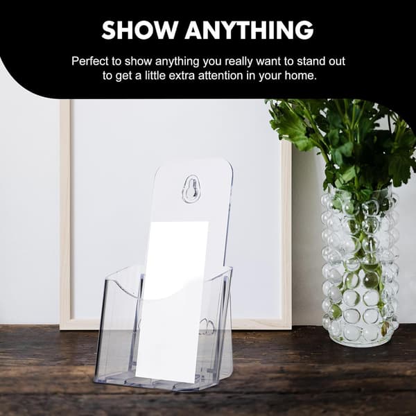 Acrylic Brochure Holder 3pcs Tabletop Brochure Stand Office Storage Rack Document Organizer