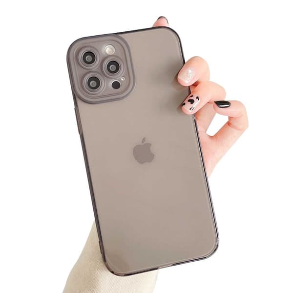 iPhone 12 Pro Max ohut harmaa läpinäkyvä kotelo läpinäkyvä