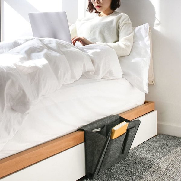 Sengside Organizer, Sengside Taske, Filt Seng Lomme, Organizer Opbevaring Lomme, Sengside Opbevaringstaske, Sofa Armlæn Taske, Filt Seng Lomme, Til Telefon, Fjernbetjening, Avis