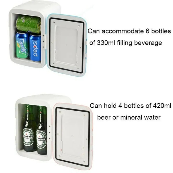 4 liter bærbart elektrisk kjøleskap bilkjøleskap for hjem, camping, reise, bil, 20ºC til 20ºC