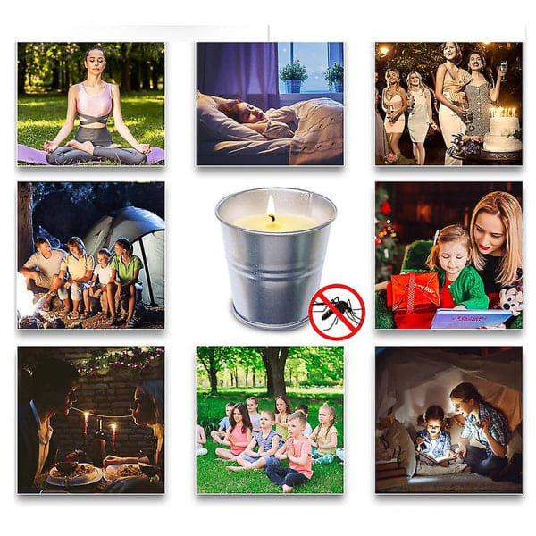 Citronella-lys for utendørs og innendørs, store utendørslys for terrasse/hjem/hage, citronellabrennende, 100% naturlige soyavokslys (2 pakker)