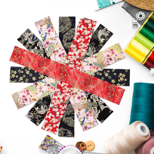 40 Pieces Pure Cotton Fabric Strips 6.5x100 cm for Quilting, Patchwork, DIY Crafts, Sewing, Decorative Stripes, Bundle
