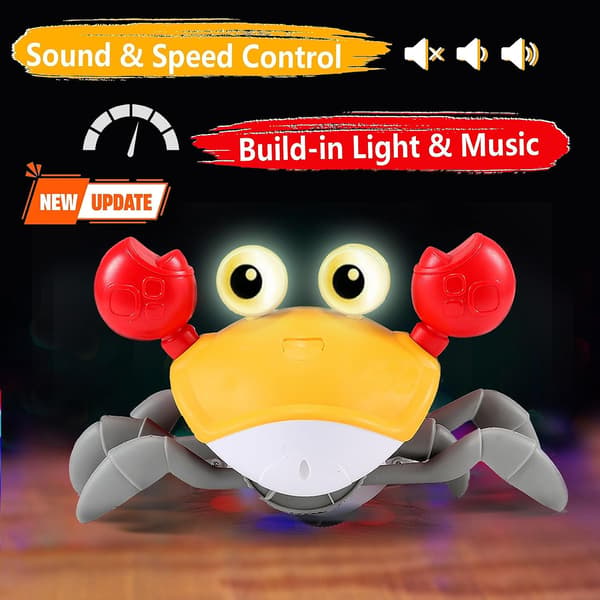 Educational and interactive, a cute crawling crab toy with music, suitable for toddlers.