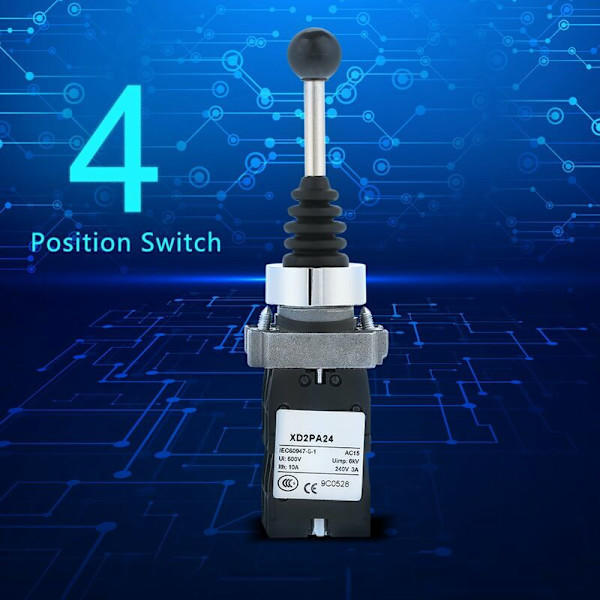 Joystick Switch, Joy Stick Controller 4-Position Spring Return Switch Industrial Replacement Switches Black