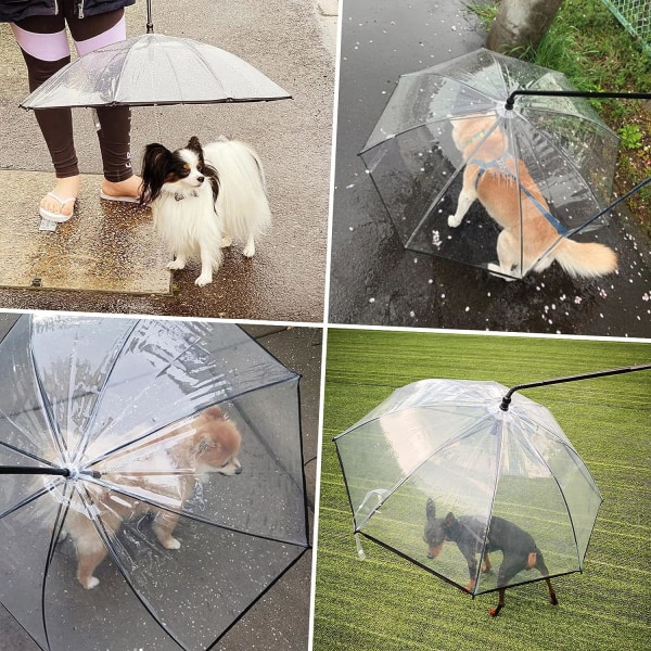 Hundparaply för små hundar Djurparaply med kedja koppel Doggie Regn Snow Day Paraply, C-Shape Handtag, Vinkel A