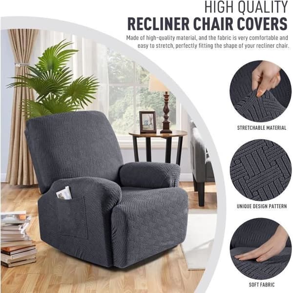 Elastisk trekk til lenestol - Chivas hjørnesofa - 1-seter - Polyester - Mørkegrå - Moderne design - Ett stykke