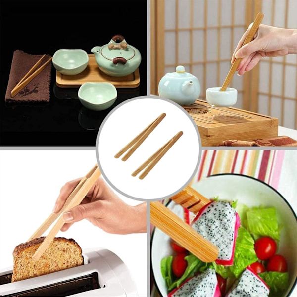 Bambustång för kök, återanvändbara bambustång för toast, kimchi, frukt och te, 3 st, 18 cm
