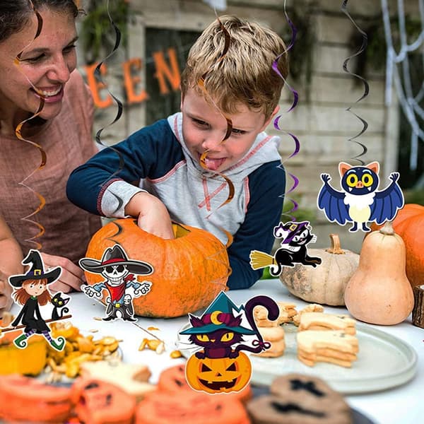 2 stk. duge Halloween dekoration græskar skelet dug