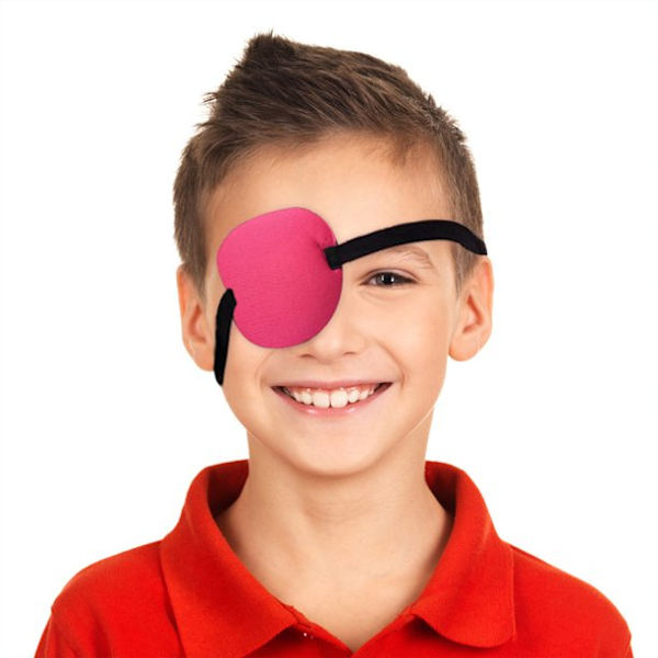 Amblyopia Mask för Vuxna och Barn, Strabismus Träningsplaster (Röd)