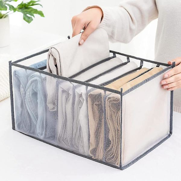 1 sæt Garderobe Tøj Organizer, 2 stk Store Mesh Tøj Opbevaringsbeholdere, 2 stk Foldbar Skab