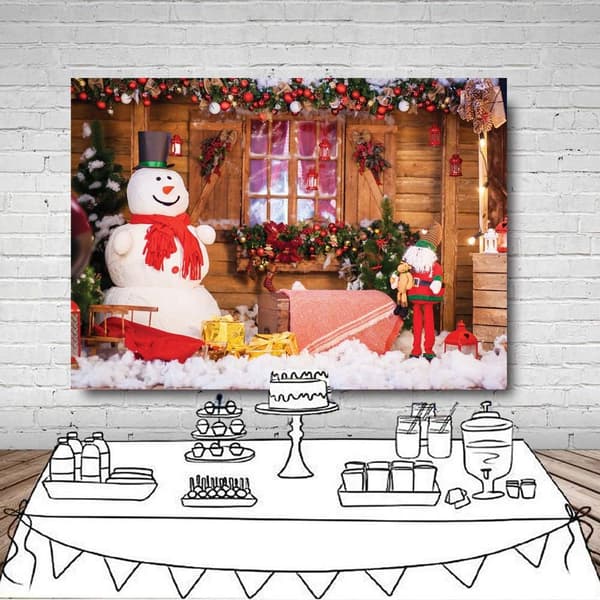 Vinyl sød snemand baggrund julefotografering baggrund Holida