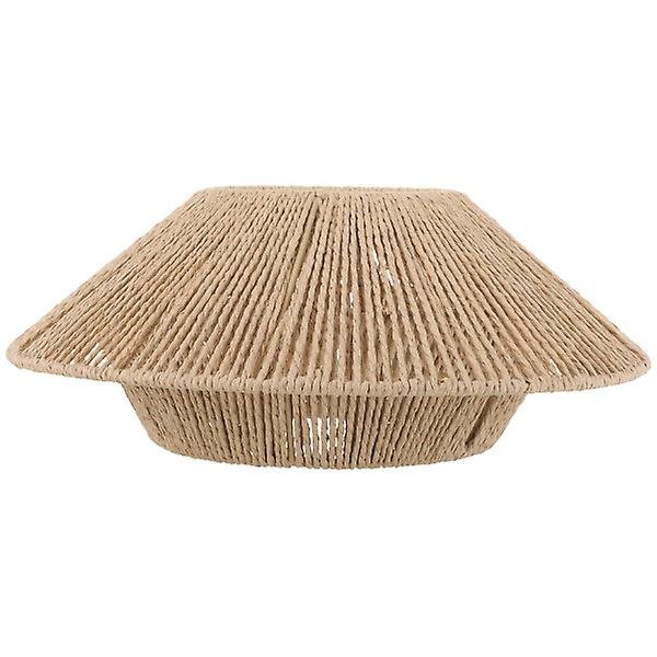 Taklampa Skärm E27 Sockel Inomhus Ljusskydd Simulerad Rattan Lampskärm Ljusbrun 30.5x30.5cm