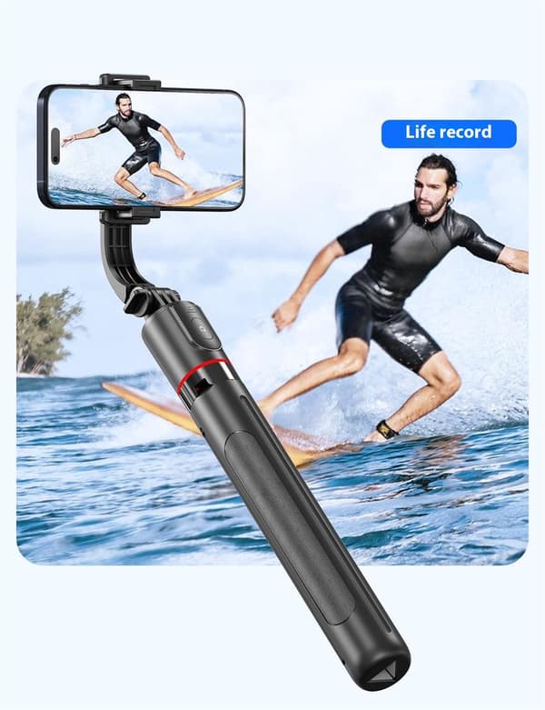 Selfie Stick Tripod With Integrated Wireless Remote Control, Extendable Phone Holder For Vlogging And Live Streaming, Black, 29.7 X 5.9 Cm