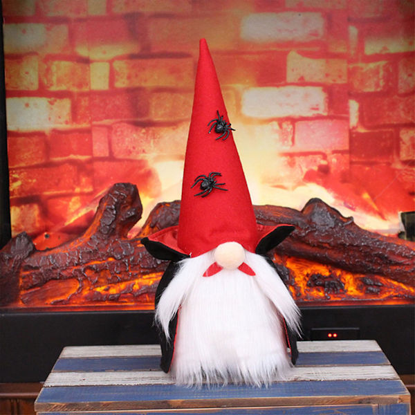 Halloween-nisse med LED-lys og lyd - Sød Elf Dværg Dukke Ornament Håndværk
