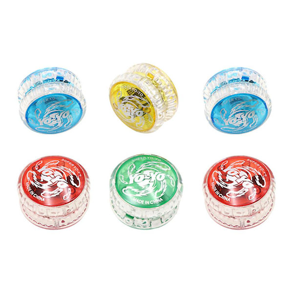 6 kpl Leikkikalu Taapero Vastareagoiva Yoyo Transaxle Yoyo Valoisa Led Yoyo Kylmät Yoyot Automaattinen Palautus YoyoRand Random Color 5.5X5.5X2.8CM