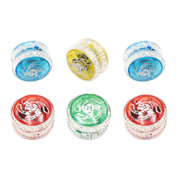 6 stk Legetøj Toddler Uresponsiv Yoyo Transaxle Yoyo Lysende Led Yoyo Seje Yoyos Automatisk Retur YoyoRand Random Color 5.5X5.5X2.8CM