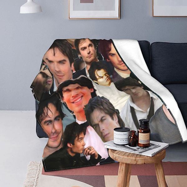 Ian Somerhalder Foto Collage Tæpper Fløjl Forår/efterår Skuespiller Model Varme Kast Tæpper Til Hjem Udendørs Tæppe Stykke