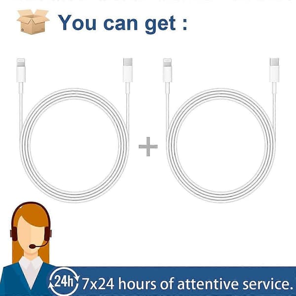 2-pack iPhone Charging Cable Fast Charging Compatible with iPhone14/14 Pro/14 Pro Max/13/13pro/12/12 Pro/12 Pro Max 2 meters