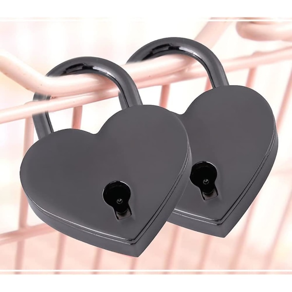Mini riippulukot avaimilla, pieni sydämen muotoinen riippulukko avaimella matkalaukkulle Päiväkirjakirja korulaatikko (6 kpl)