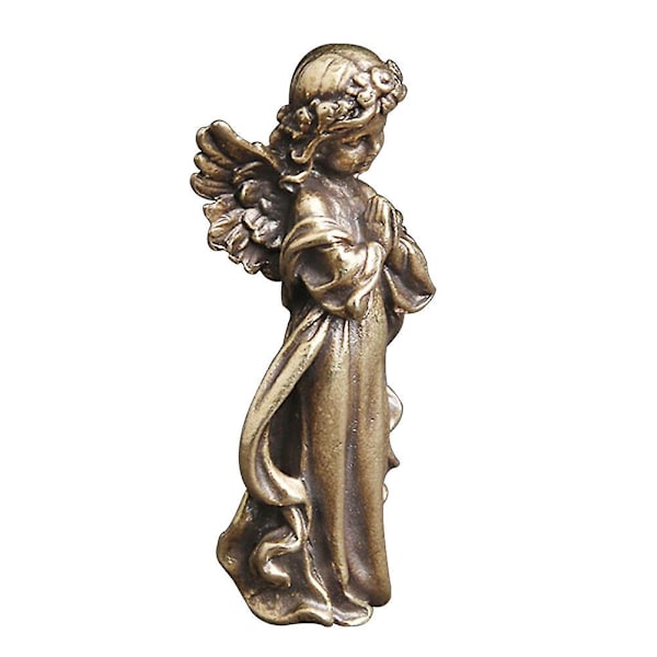 Juleengle Figurer Kerub Engel Figur Kobber Kerub Figur Bonsai Engel Figurer Kerub Engel Statue Gylden 5.2x3cm