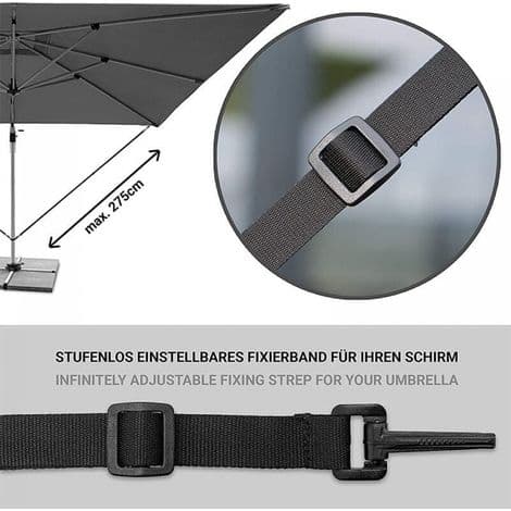 Windproof Parasol Set: Adjustable, Wind-Resistant Polyester Straps, Robust Metal Hooks