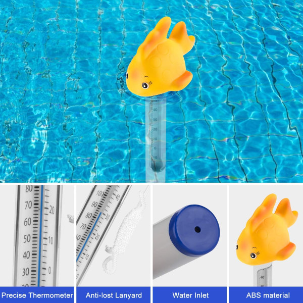 Kelluva uima-altaan lämpömittari sarjakuva eläinten uima-allas sisä- ja ulkolämpömittari, hieronta, kylpylä, akvaario, poreallas ja poreallas