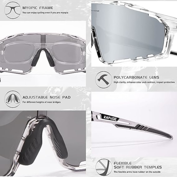 Polariserade cykelglasögon för män Kvinnor Mountainbikeglasögon MTB Ridglasögon TR90 Sportsolglasögon Löparcykel