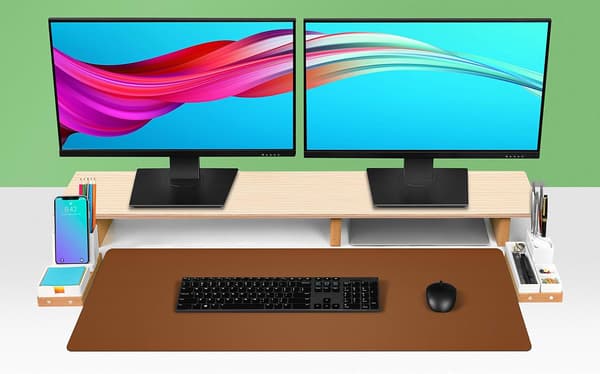 Desk pad, PU leather desk mat, mouse pad, non-slip desk protector
