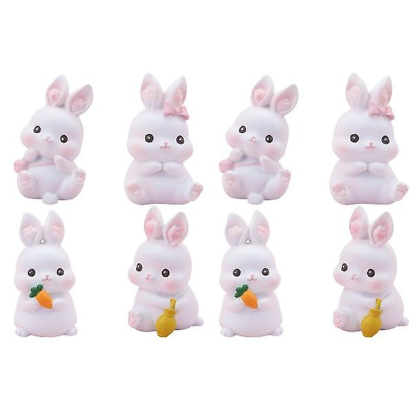 12 stk. Delikat Påskehare Kagepynt Kaninformet Kage Ornament 8 stkM