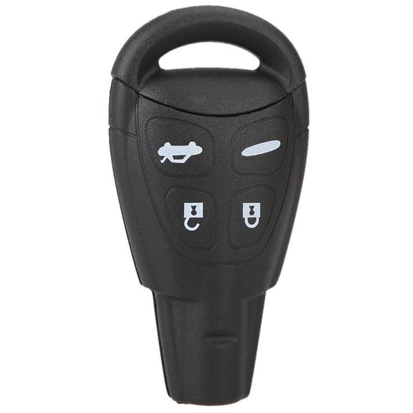 Replacement 4 Buttons Keyless Remote Vehicle Key Fob Shell Key Case and Buffer Button with Insert Blade Compatible with Saab 9.3 and 9.5
