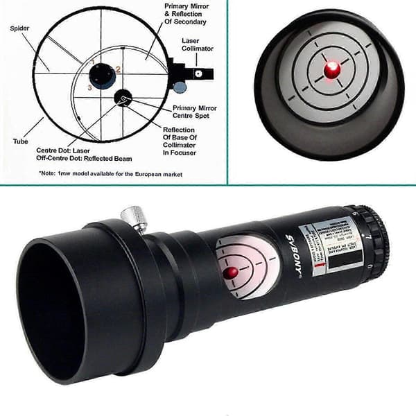 1.25\" Laser Kollimator 7 Lysstyrkeniveauer til Reflektorteleskop med 2\" Adapter
