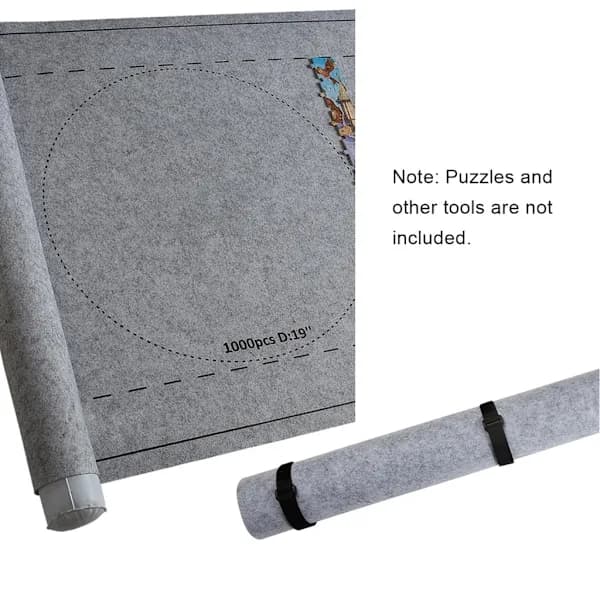Pussel Storage Solution, Jigsaw Puzzle Mat for Puzzles Up to 3000 Pieces, Non-Slip Felt Mat with Adjustable Straps, Sorting Trays, and Eco-Friendly