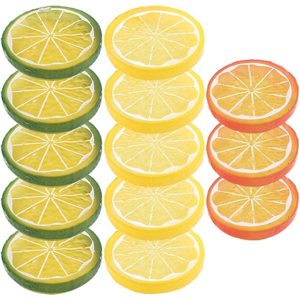 13 st Bröllopsdekoration Realistiska Citronmodeller Konstgjorda Citroner Frukt Konstgjord Citronmodell Hemkök Assorted Color 4X4X0.8CM