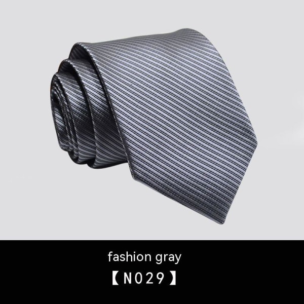 Business attire, 8CM tie, men's work hand tie, professional fashion gray N029, one piece