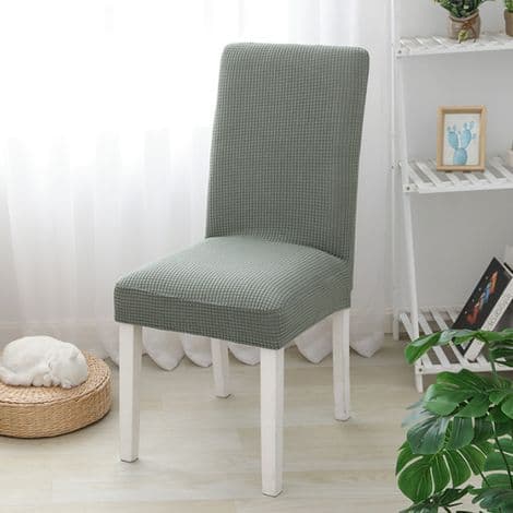 Set med 4 mjuka, töjbara stolsöverdrag för matsal, grön.