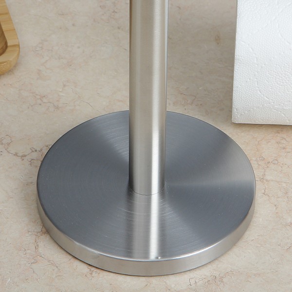 Sølv tungt vektet papirhåndkleholder, enkel enhåndsdesign for kjøkkenstativ papirhåndkle dispenser, solid base for standard