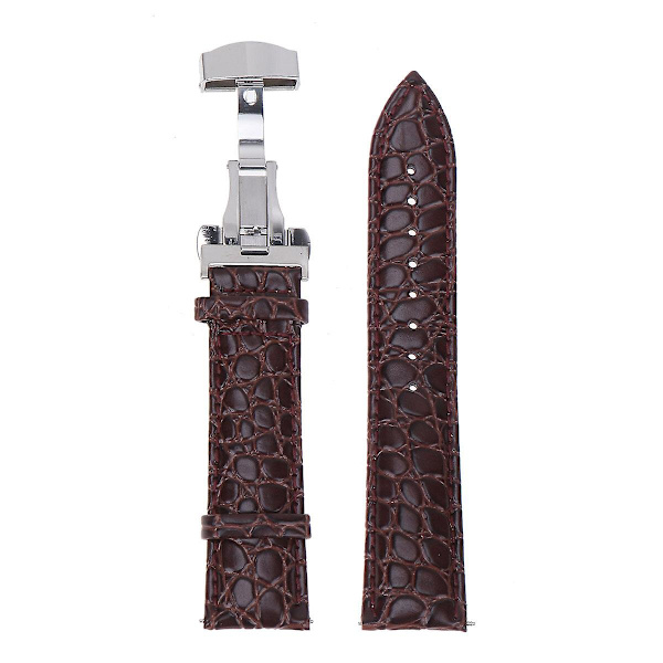 1kpl 24mm Nahkainen Kellon Ranneke Kellon Rannekoru Solki Vaihto Ranneke (ruskea) Ruskea12.5*2.4cm