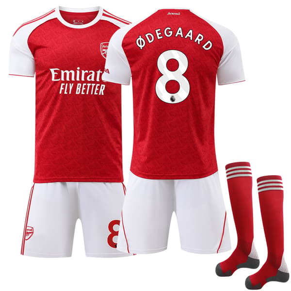 Arsenal Hjemmetrøje og strømper til børn med Ødegaard-tryk 16 16 nr. 8 16 No.8