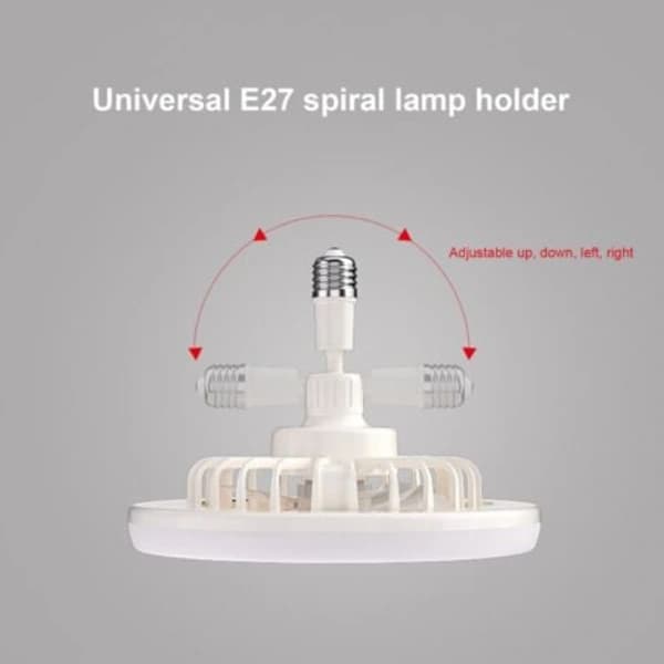 Zoternen Loftventilatorlampe, Loftventilatorlampe, E27 Loftventilatorlysekrone, Stille Loftventilator med Lampe og Fjernbetjening, Loftventilator med Belysning