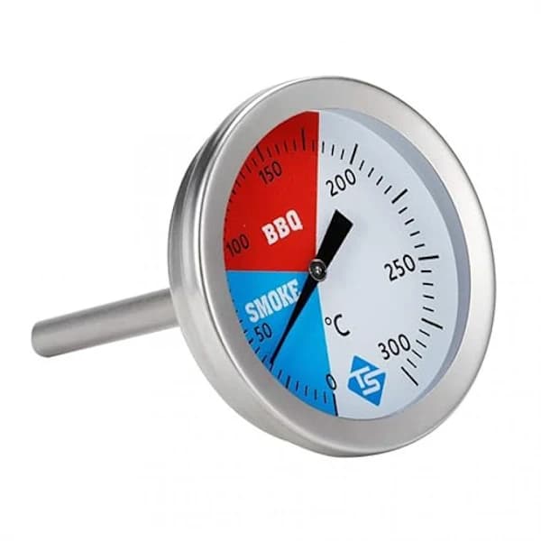 Kulgrilltermometer med rustfri stålsensor, vandtæt overflade, justerbar montering til BBQ-røgning