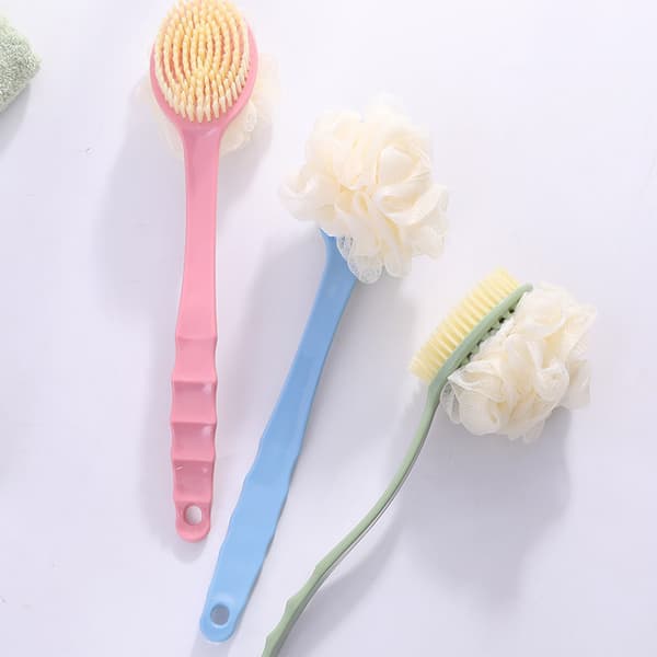 Soft Back Massage Shower Brush with Long Handle, Silicone Brush for the Back