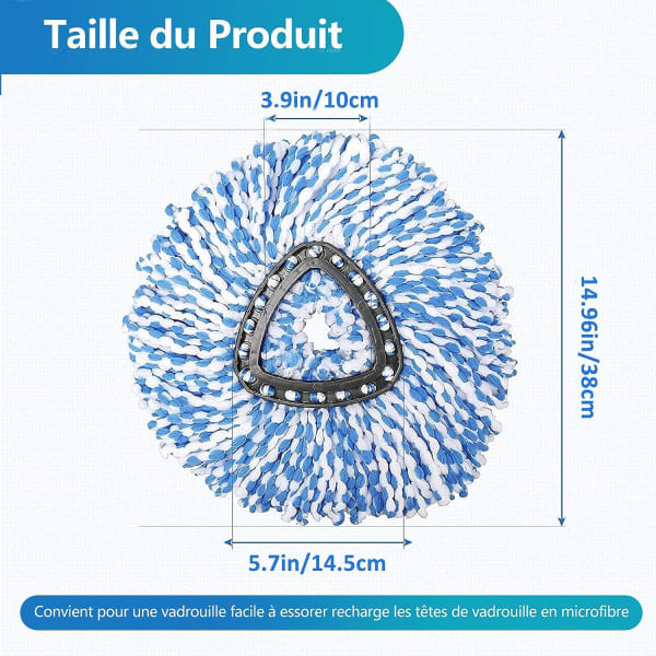 4-pack ersättningsmopphuvuden, 2 i 1 Vileda Easy Wring and Clean