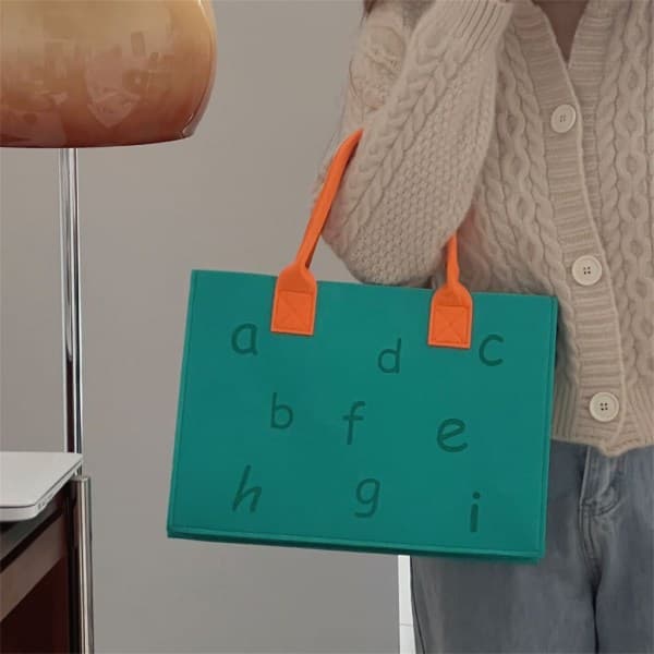 Portable Storage Bag Top Handle Bag Chic and Functional Handbag Felt Bag