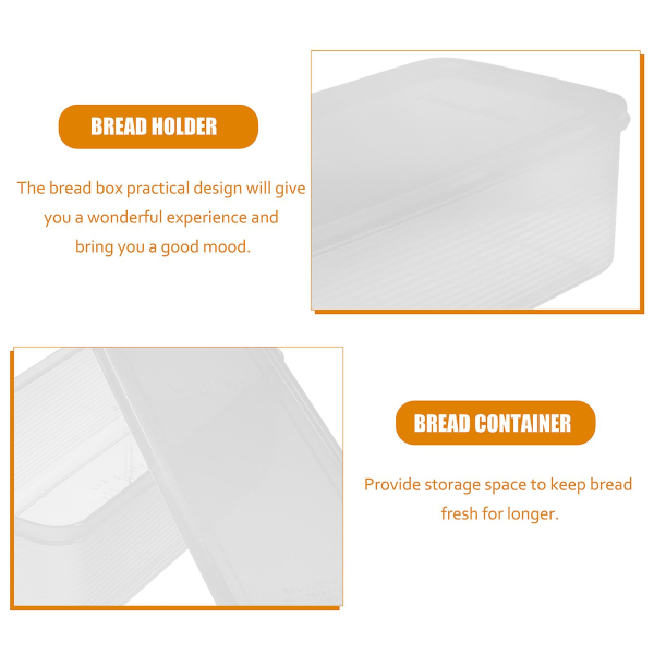 Brödbox, Brödbehållare, Brödförvaring, Brödkruka, Transparent Transparent 22X11.5X7.5CM