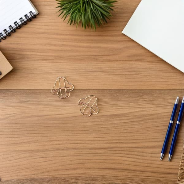 20 stk. rosegull sopp mini binders små dekorative filklemmer