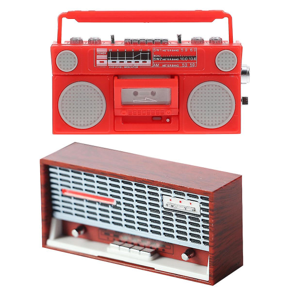 2 stk Retro Radio Barnleker Dukkehust Miniatyrer Baby Leke Dukkehust Tilbehør Assortert Farge 5,5x3,5 Assorted Color 5.5x3.5cm