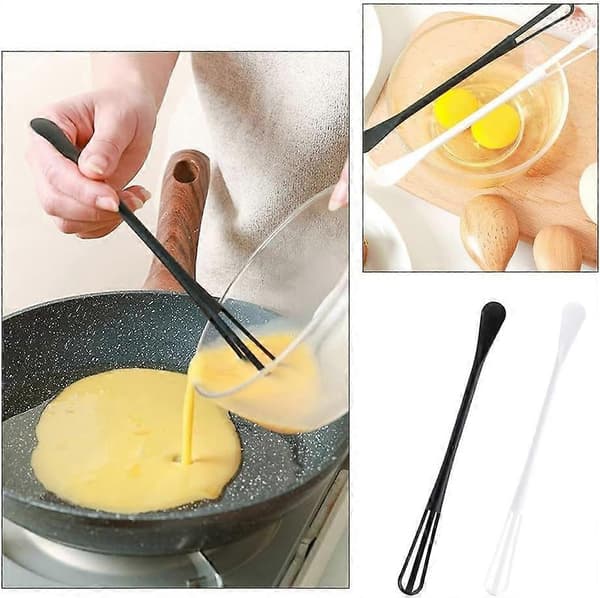 2 stk Dobbelthodede Visper Multifunksjonelle Kjøkkenvisper Langt Håndtak for Blanding Visping Visping Matlaging Baking Kjøkken
