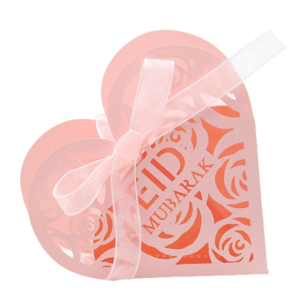 Pink50-Pack lahja karkkirasia koristeltu ruusu ontto sydän suklaavaaleanpunainen