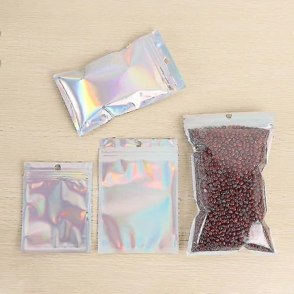 20-delt sett med vakre iriserende lukttette zip-lock-poser (9x16cm)