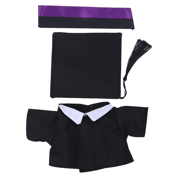 2 st Docka Dressing Outfit Set Graduation Klänning med Doktor Härliga dockkläder för barn (lila, 8 Black 20X12CM